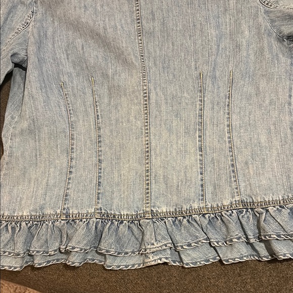 Light Blue Ruffled Jean Jacket - Picture 6 of 6